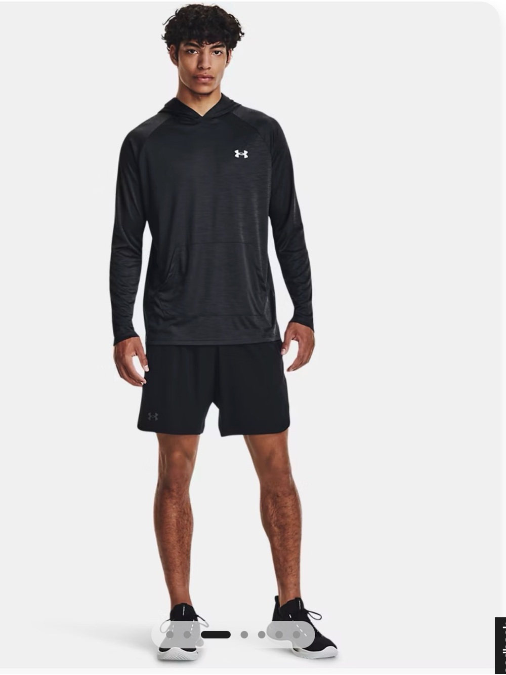 Under Armour dark grey UA velocity Lightweight Hoodie Shirt